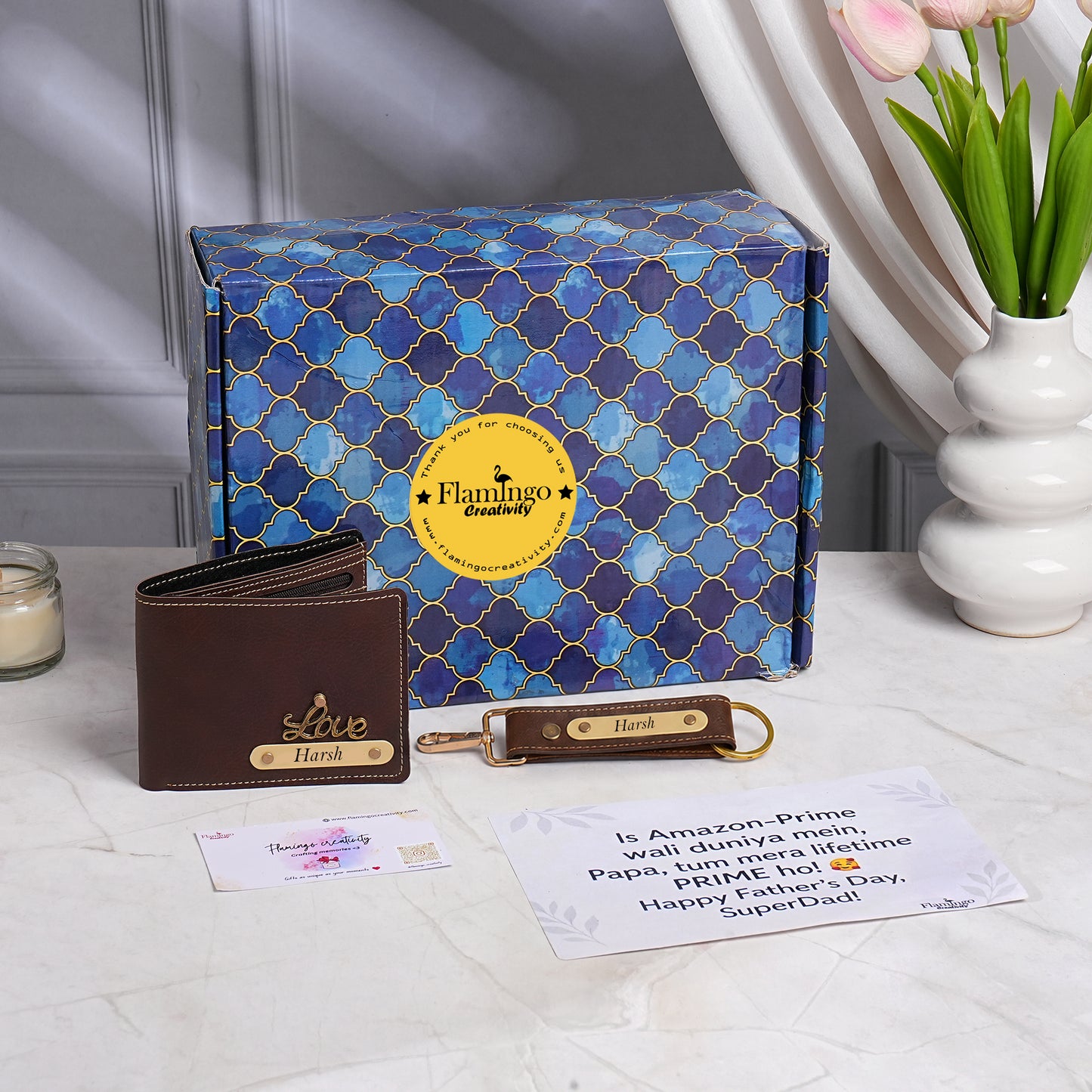 Flamingo Personalized Father's Day Gift Boxes | Custom Gifts for Dad