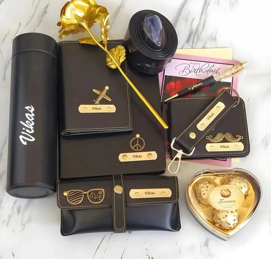 Sunglass Case Holder, Belt for Men, Gents Purse, Customised Passport Holder, Keychain, Pen, Heart Chocolate, Personalized Dairy and Name Printed Bottle