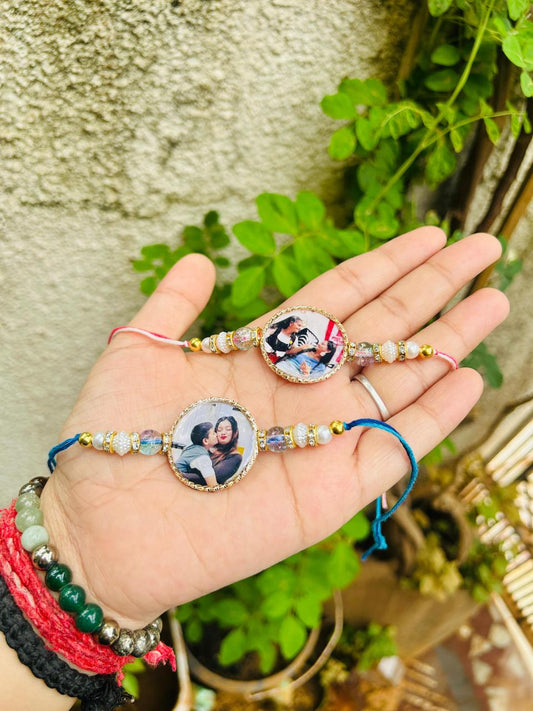 Flamingo Bazel Resin Rakhi | Premium Round Resin Rakhi