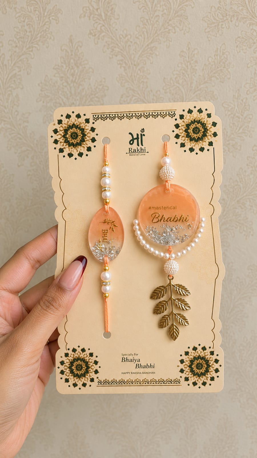 Flamingo Couple Rakhi | Premium Rakhi Set for Bhaiya and Bhabhi