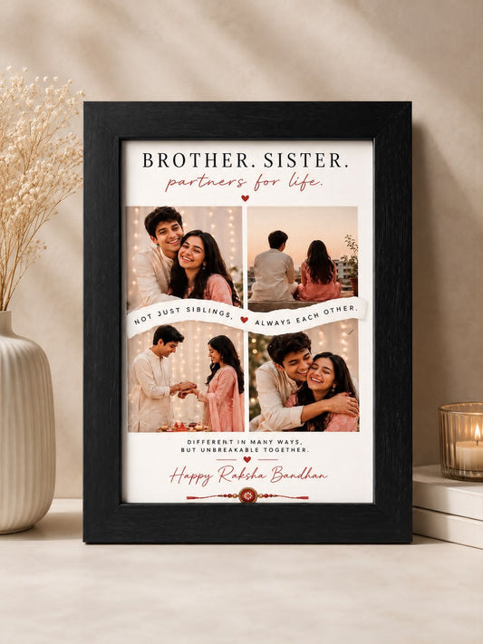 Flamingo Personalized Brother Sister Photo Frame | Custom Raksha Bandhan Gift