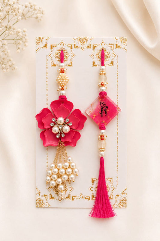 Flamingo Personalized Couple Rakhi
