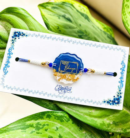 Flamingo Personalized Name Resin Rakhi | Custom Caption Resin Rakhi