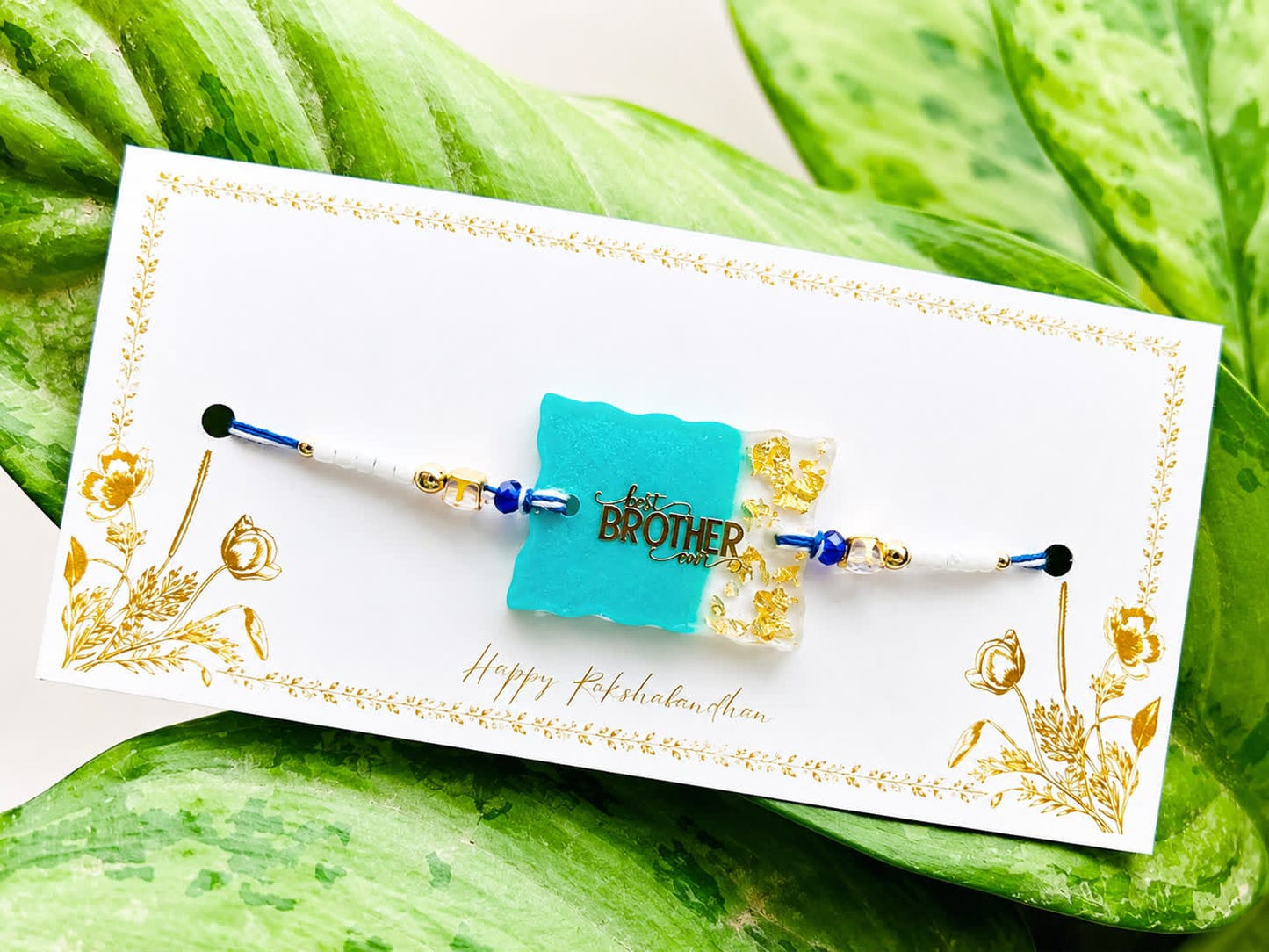 Flamingo Personalized Name Resin Rakhi | Custom Caption Resin Rakhi