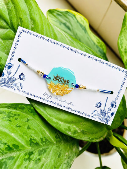 Flamingo Personalized Name Resin Rakhi | Custom Caption Resin Rakhi