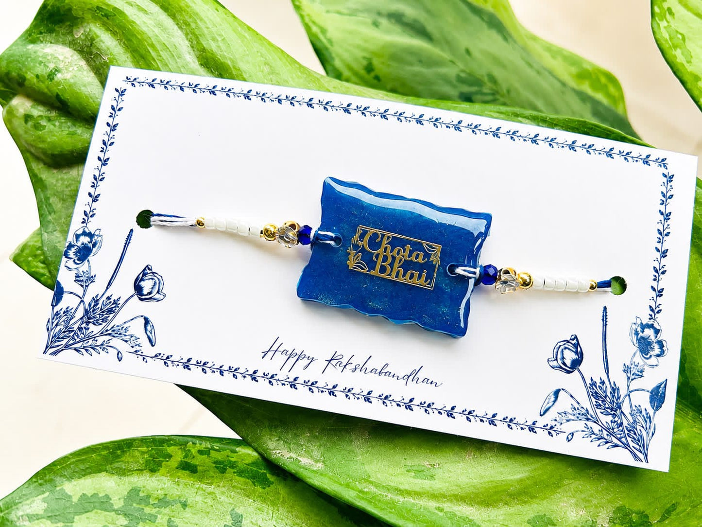 Flamingo Personalized Name Resin Rakhi | Custom Caption Resin Rakhi