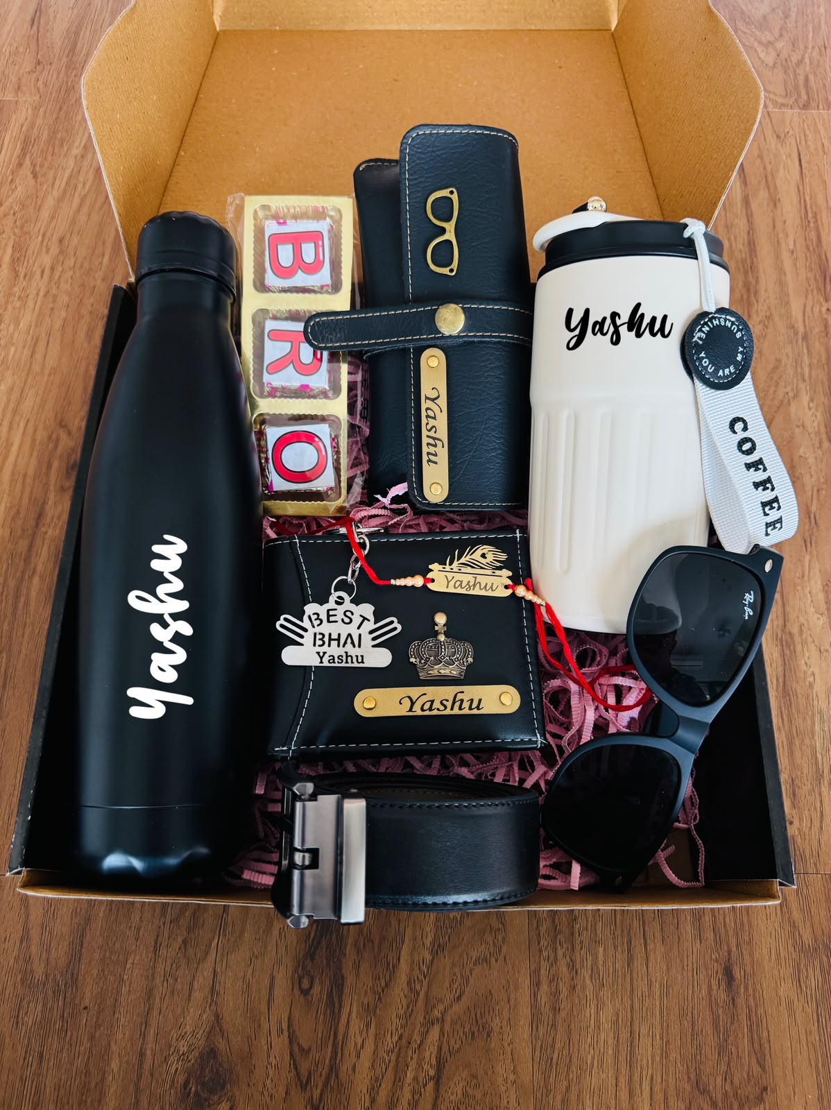 Flamingo Personalized Rakhi Hamper | Premium Gift Box for Brother