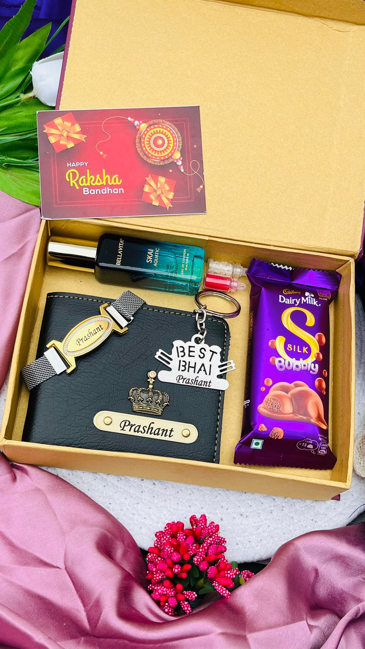 Flamingo Personalized Raksha Bandhan Gift Hamper | Premium Gift Box for Brother