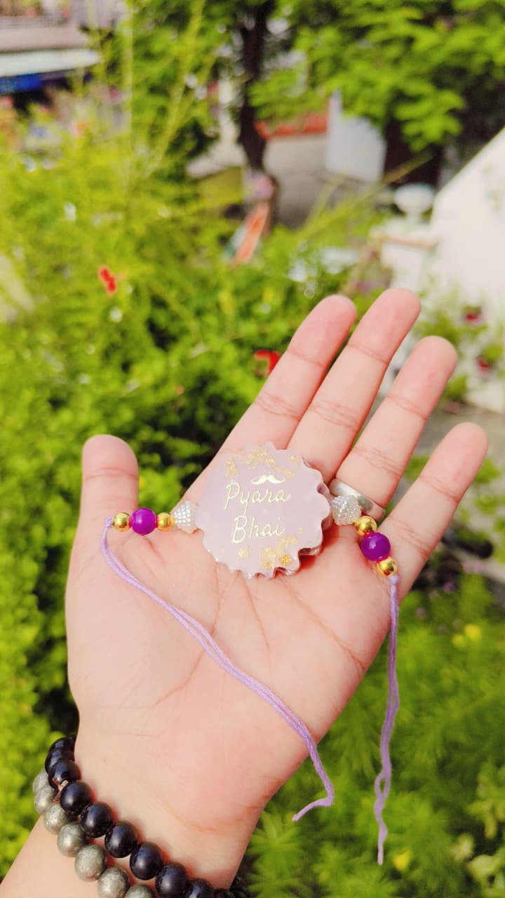 Flamingo Personalized Resin Album Rakhi | Custom Photo Album Rakhi with Magnet