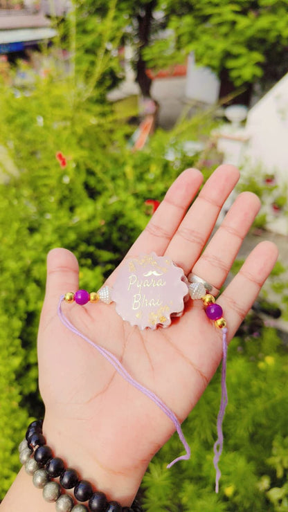 Flamingo Personalized Resin Album Rakhi | Custom Photo Album Rakhi with Magnet