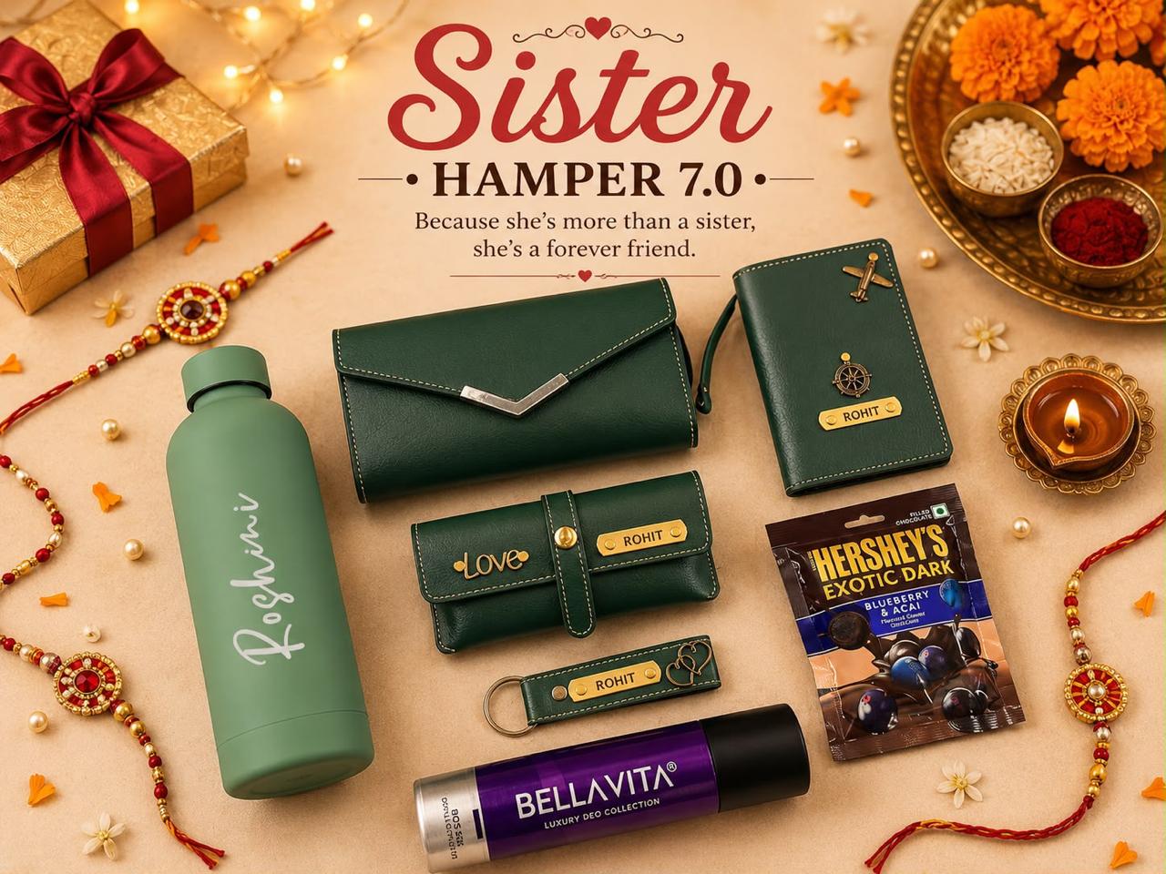 Flamingo Personalized Sister Gift Hamper | Premium Gift Box for Sister