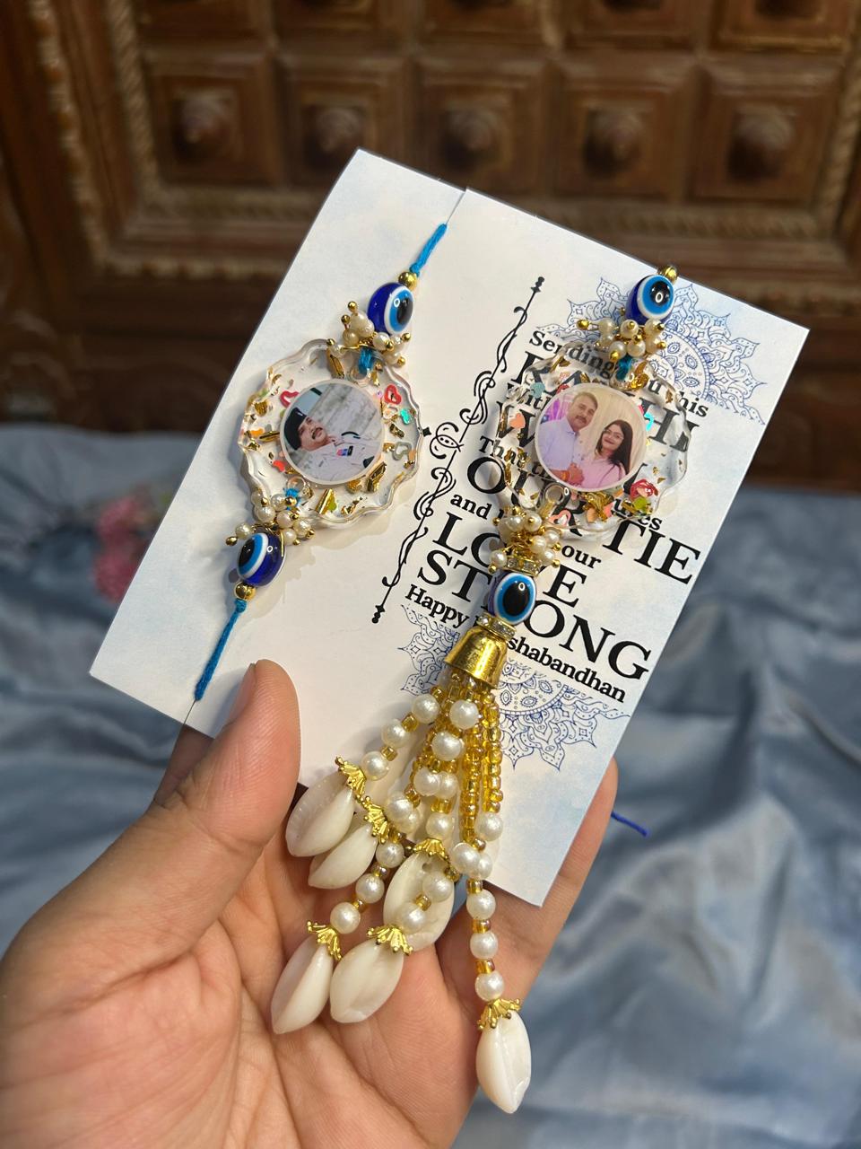 Flamingo Premium Resin Rakhi Set | Resin Rakhi for Bhaiya and Bhabhi