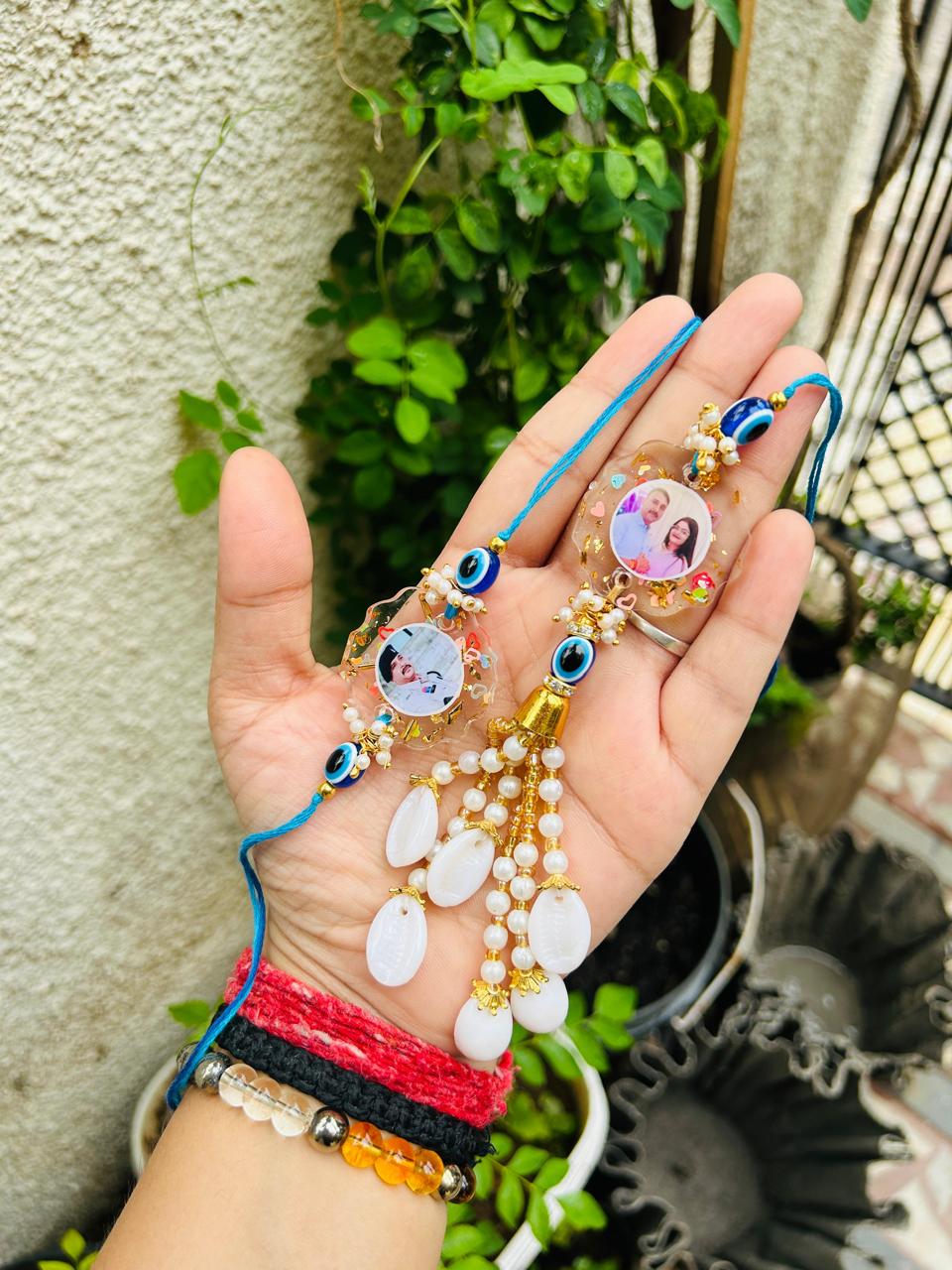Flamingo Premium Resin Rakhi Set | Resin Rakhi for Bhaiya and Bhabhi