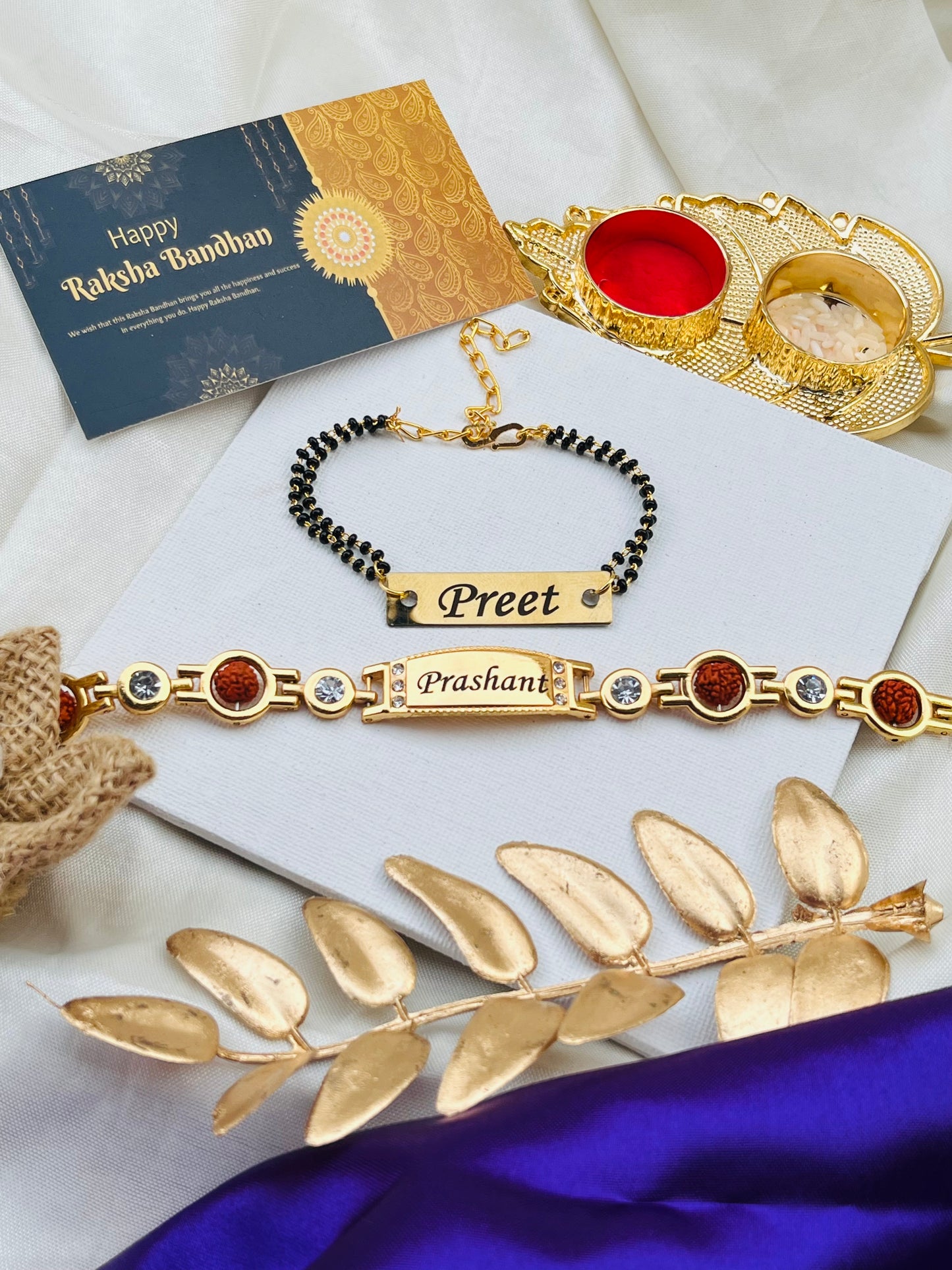 Flamingo Raksha Bandhan Mini Combo – Bhai Bhabhi Rakhi | Personalized Premium Rakhi Gift Set