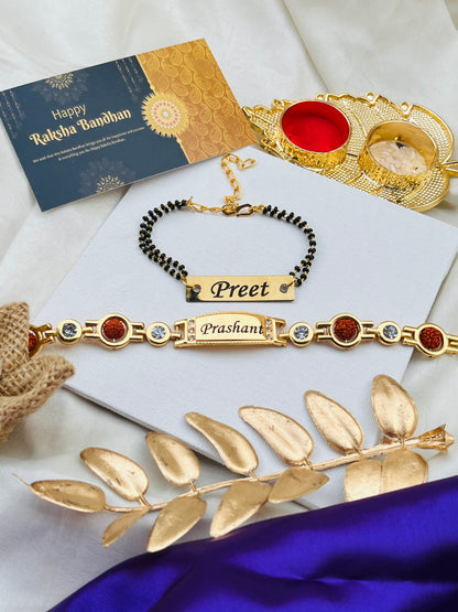 Flamingo Raksha Bandhan Mini Combo – Bhai Bhabhi Rakhi | Personalized Premium Rakhi Gift Set