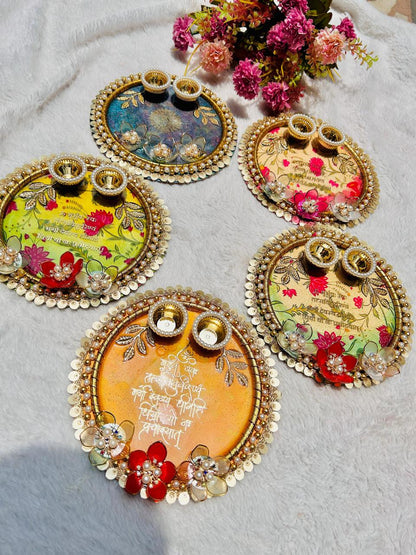 Flamingo Resin Rakhi Platter | Premium Raksha Bandhan Pooja Thali