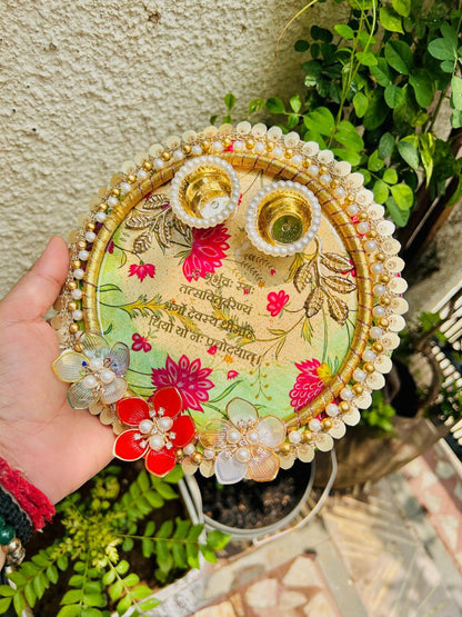 Flamingo Resin Rakhi Platter | Premium Raksha Bandhan Pooja Thali