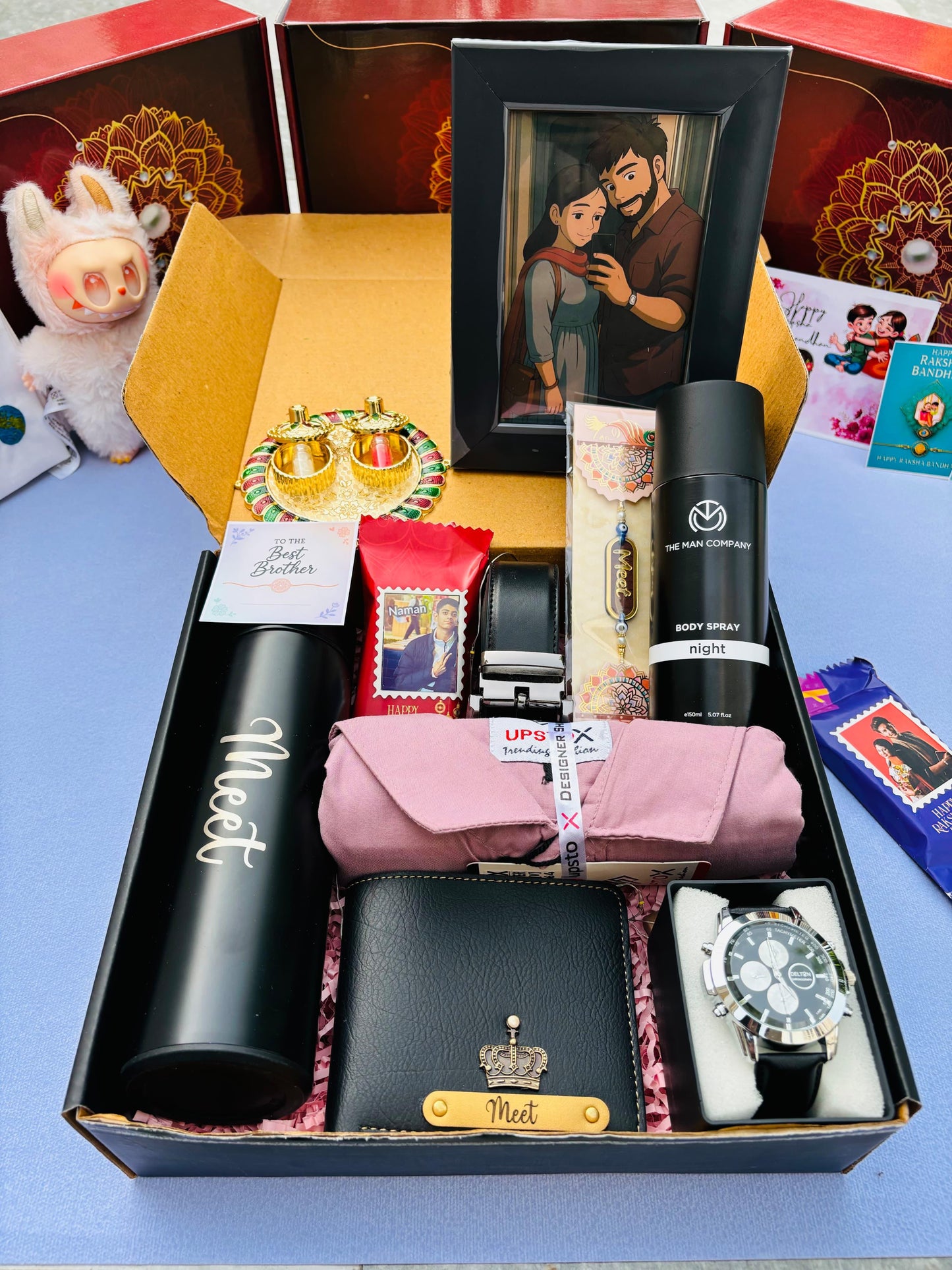 Flamingo Personalized Rakhi Gift Hamper