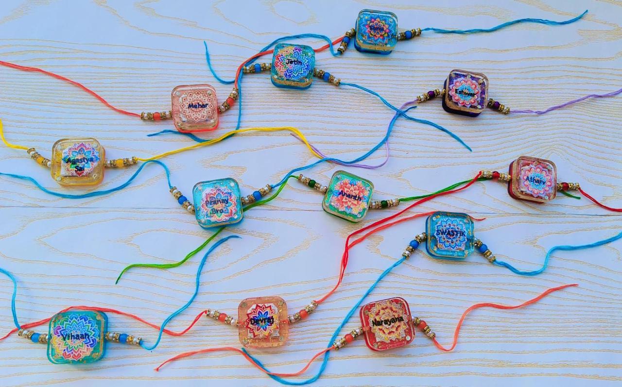 Flamingo Album Resin Magnet Rakhi