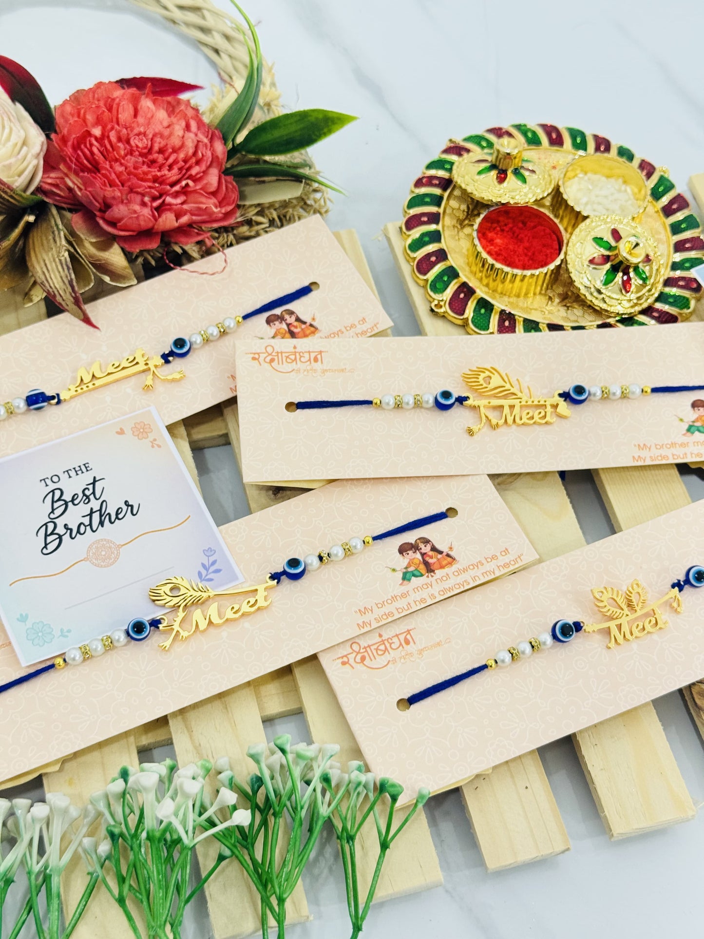 Flamingo Customized Evil Eye Rakhi with Name