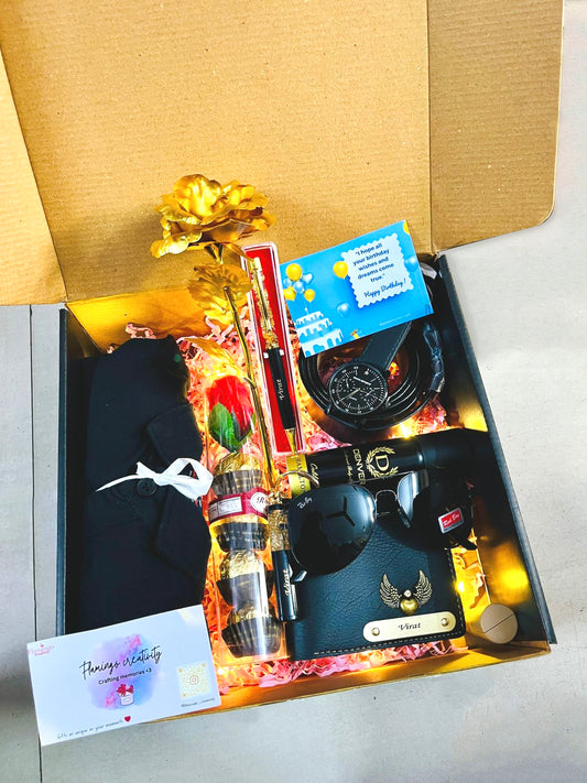 Flamingo Personalized Name Gifts Hamper for Him