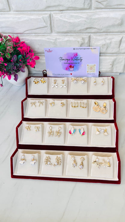 Flamingo 16 Pair Korean Earrings | Perfect Gift Set