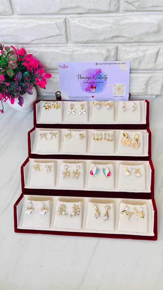 Flamingo 16 Pair Korean Earrings | Perfect Gift Set