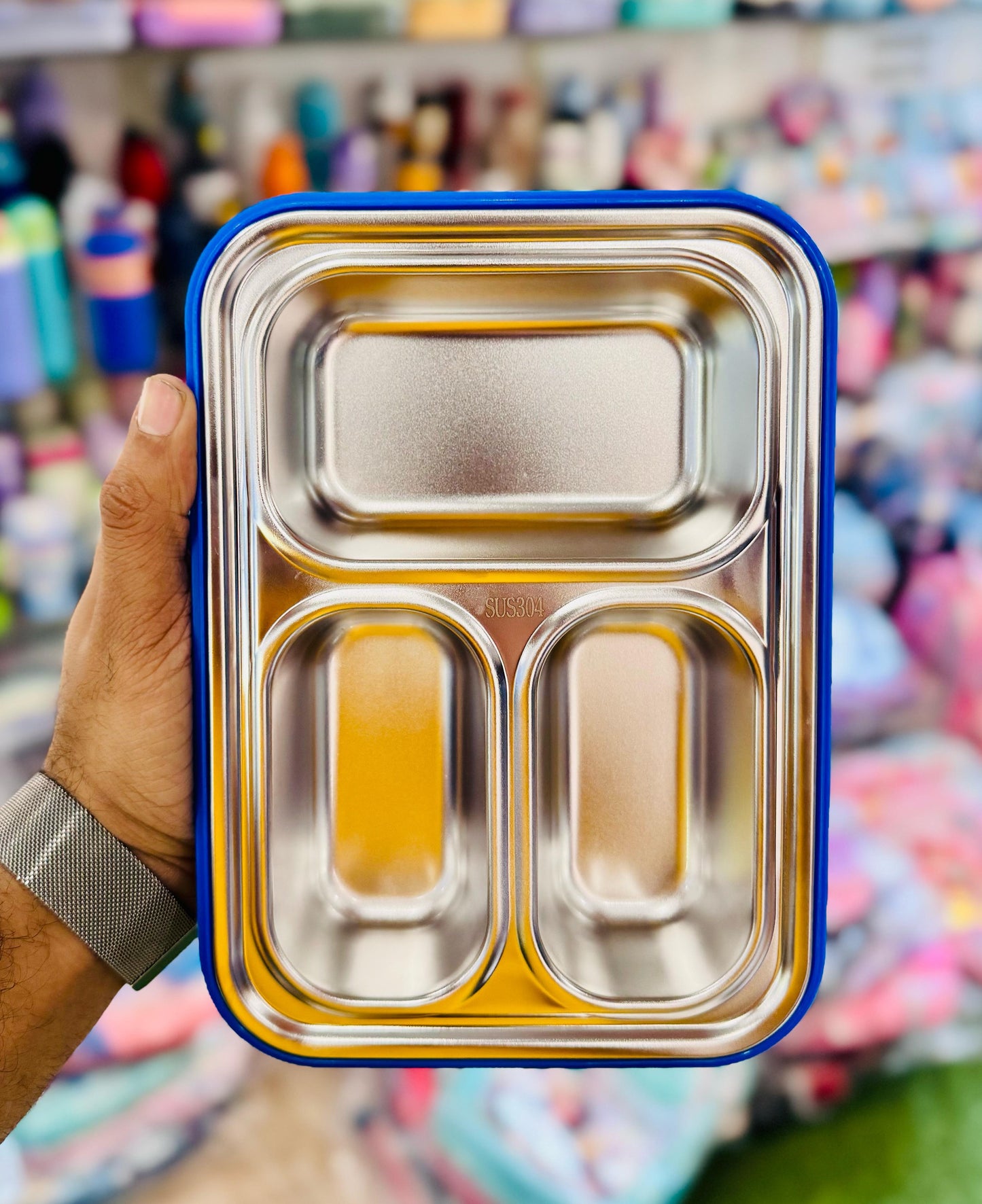 Flamingo Insulated Steel Lunch Box – 710ml (3 Grid)