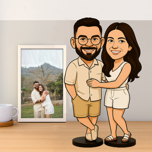 Flamingo Couple Caricature | Cute Gift for Two Hearts