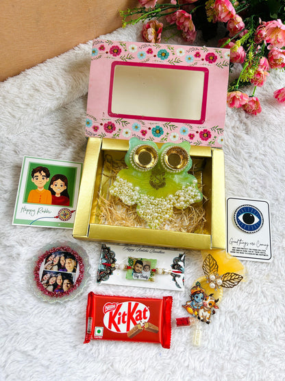 Flamingo Resin Rakhi Gift Hamper