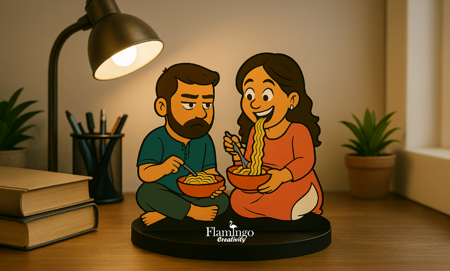 Flamingo Rakhi Special Caricature Gift Set for Brother & Sister