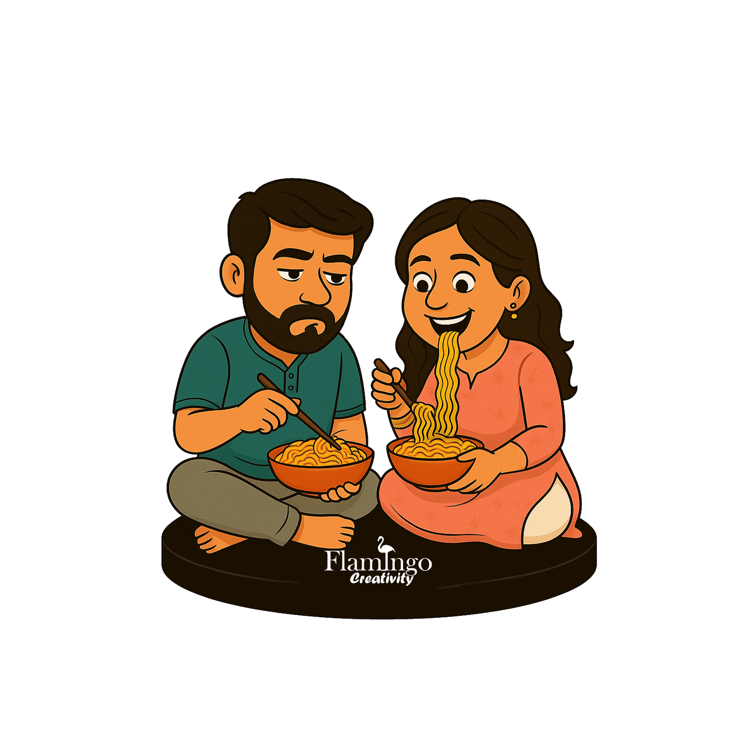 Flamingo Rakhi Special Caricature Gift Set for Brother & Sister