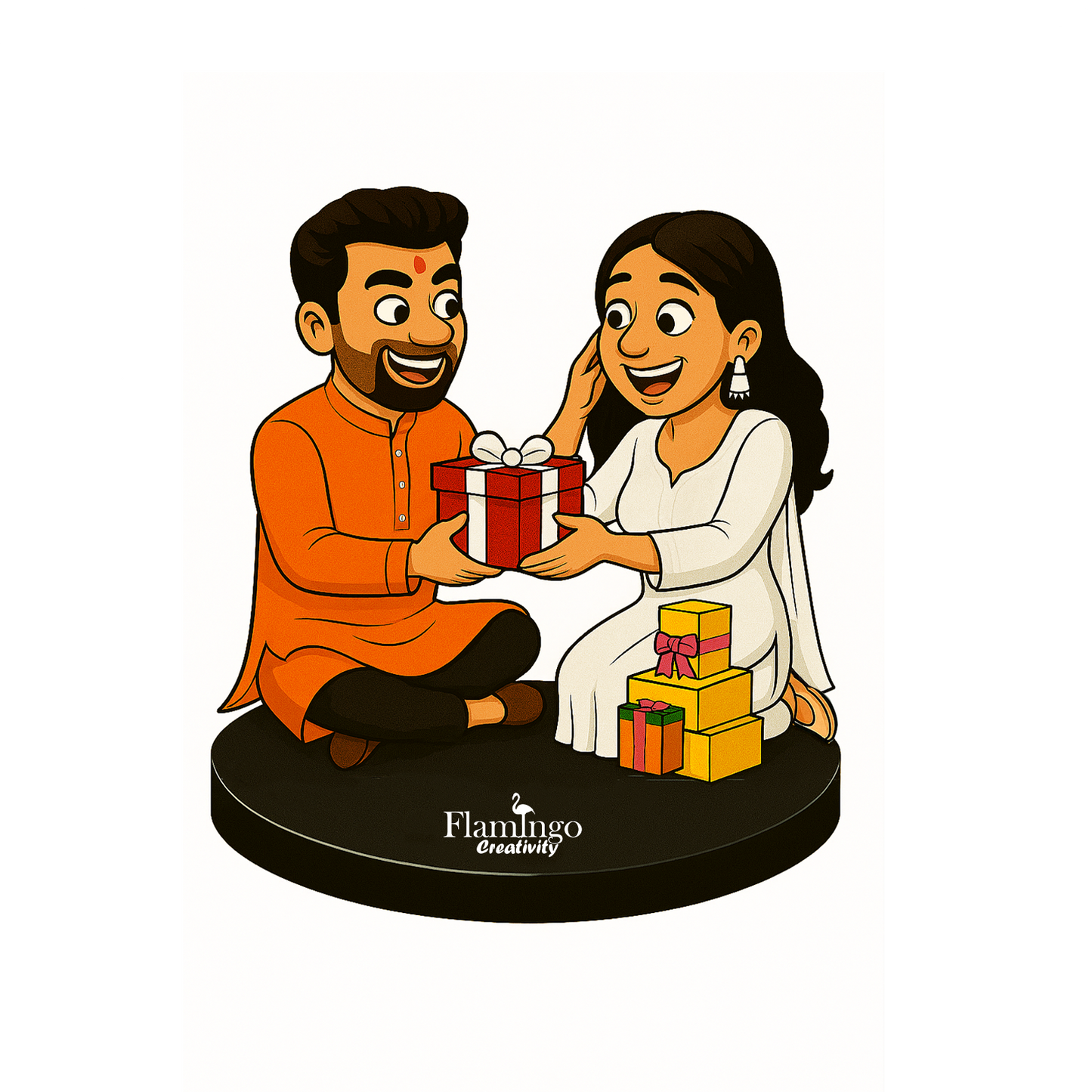 Flamingo Raksha Bandhan Special Caricature – Celebrate the Bond in Style