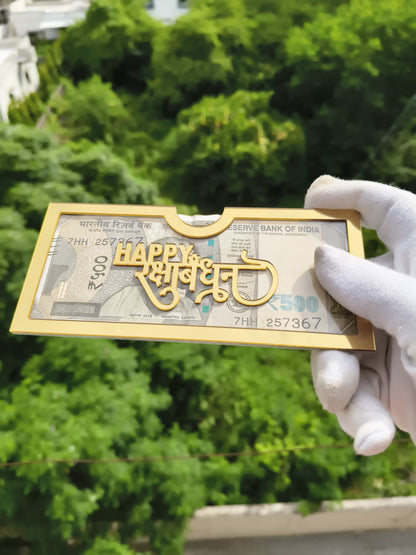 Flamingo Golden Border Rakhi Envelope