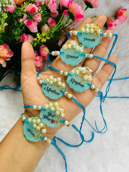 Flamingo Personalized Resin Name Rakhi