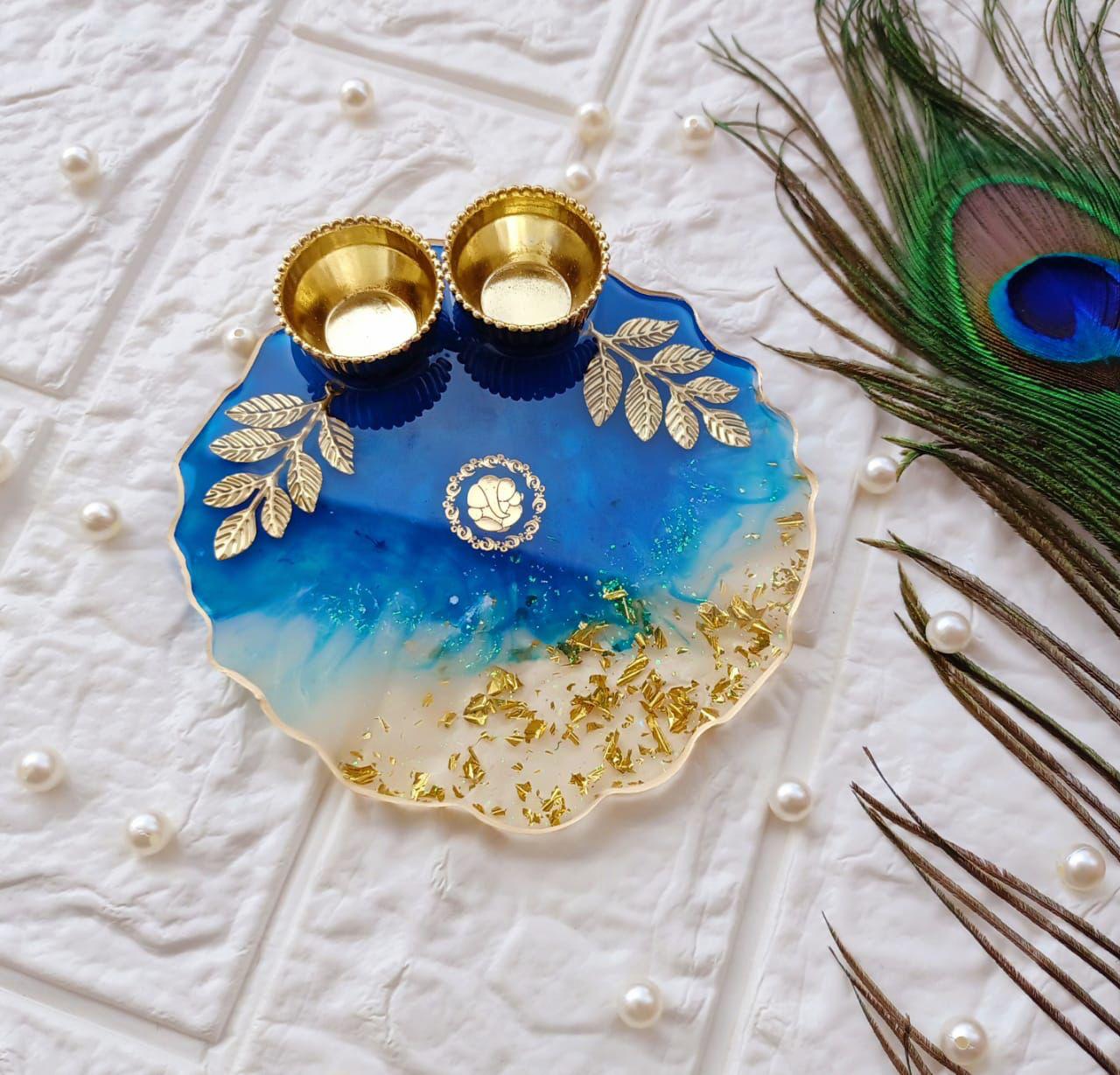 Flamingo Resin Pooja Thali