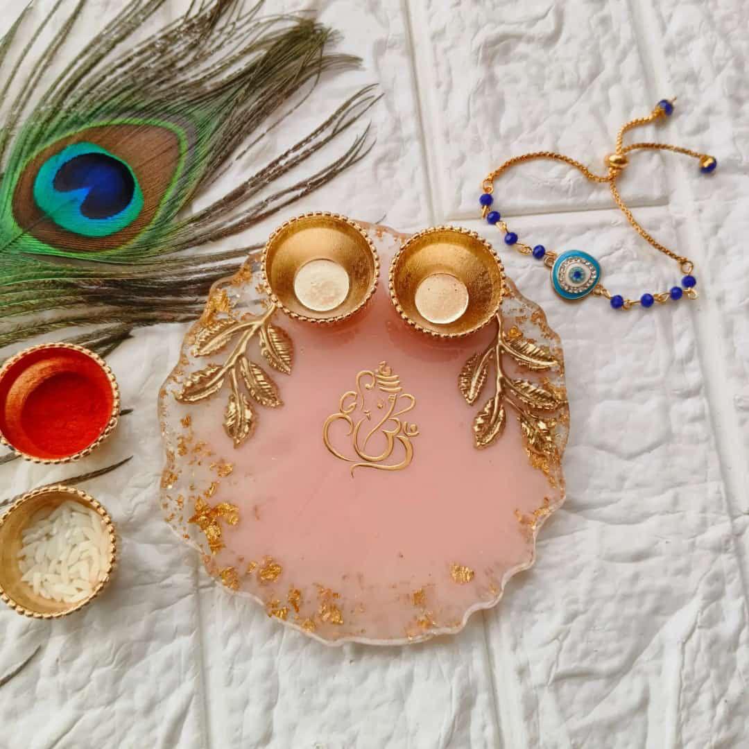 Flamingo Resin Pooja Thali