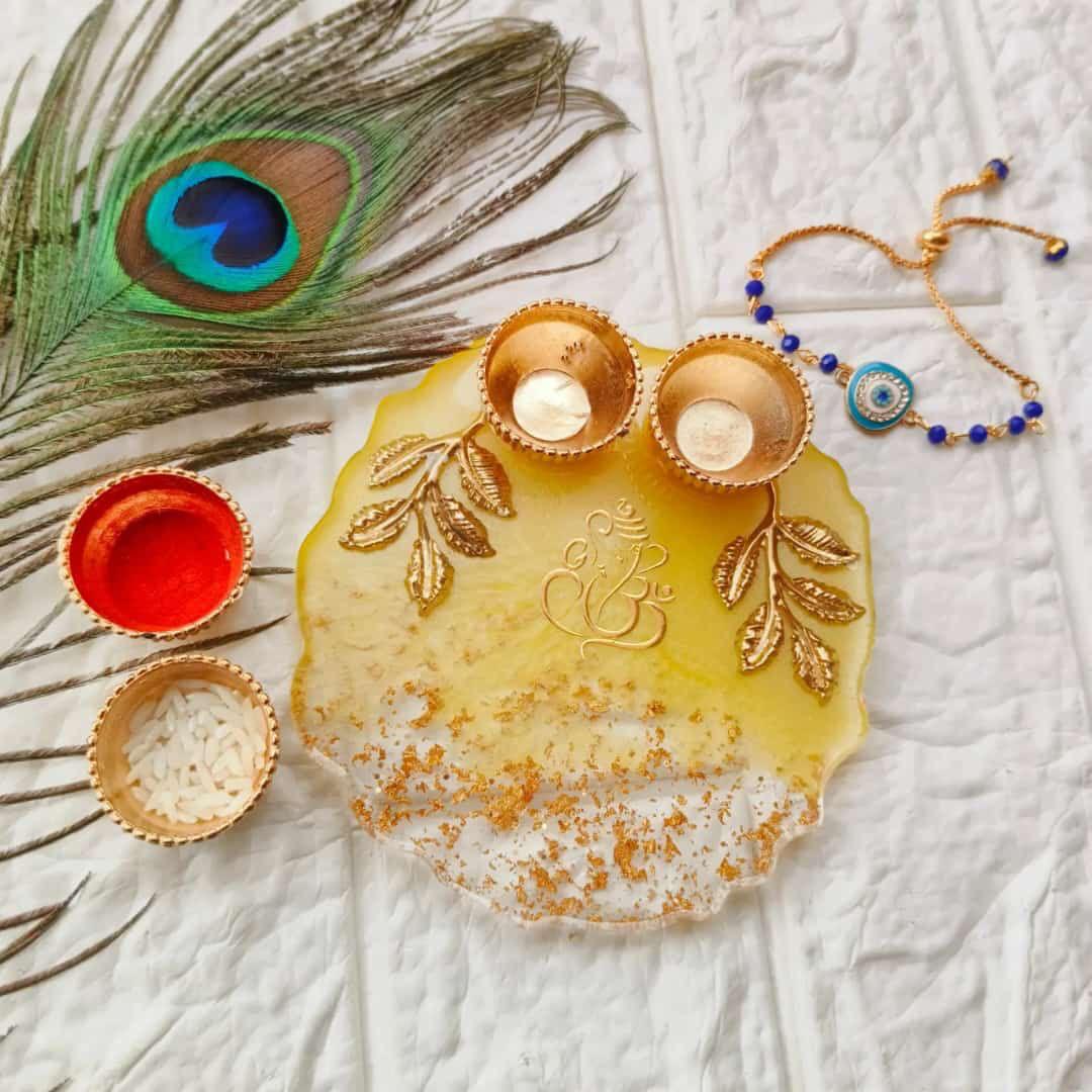 Flamingo Resin Pooja Thali