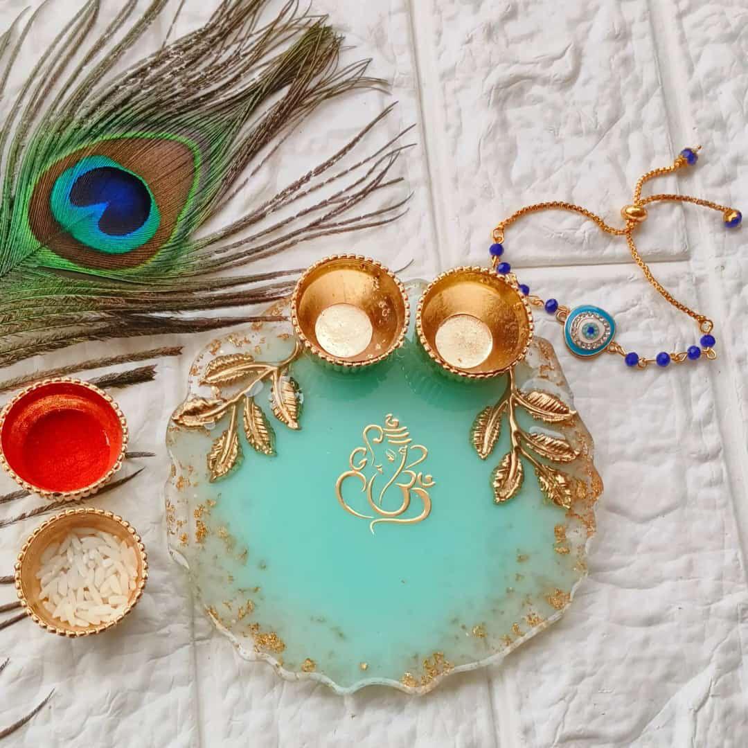 Flamingo Resin Pooja Thali