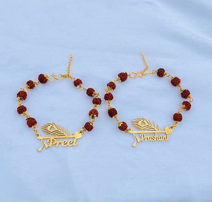 Flamingo Rudraksh Name Rakhi