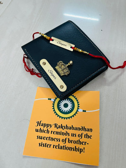 Your Name, Your Style: Nexon Wallet with Your Name, Customize Rakhi, Rakshabandhan Card, Led Keychain with Name & Golflake Pen with Name