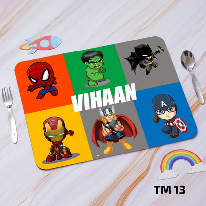 Foldable Kids Table Mat with Matching Spoon and Fork