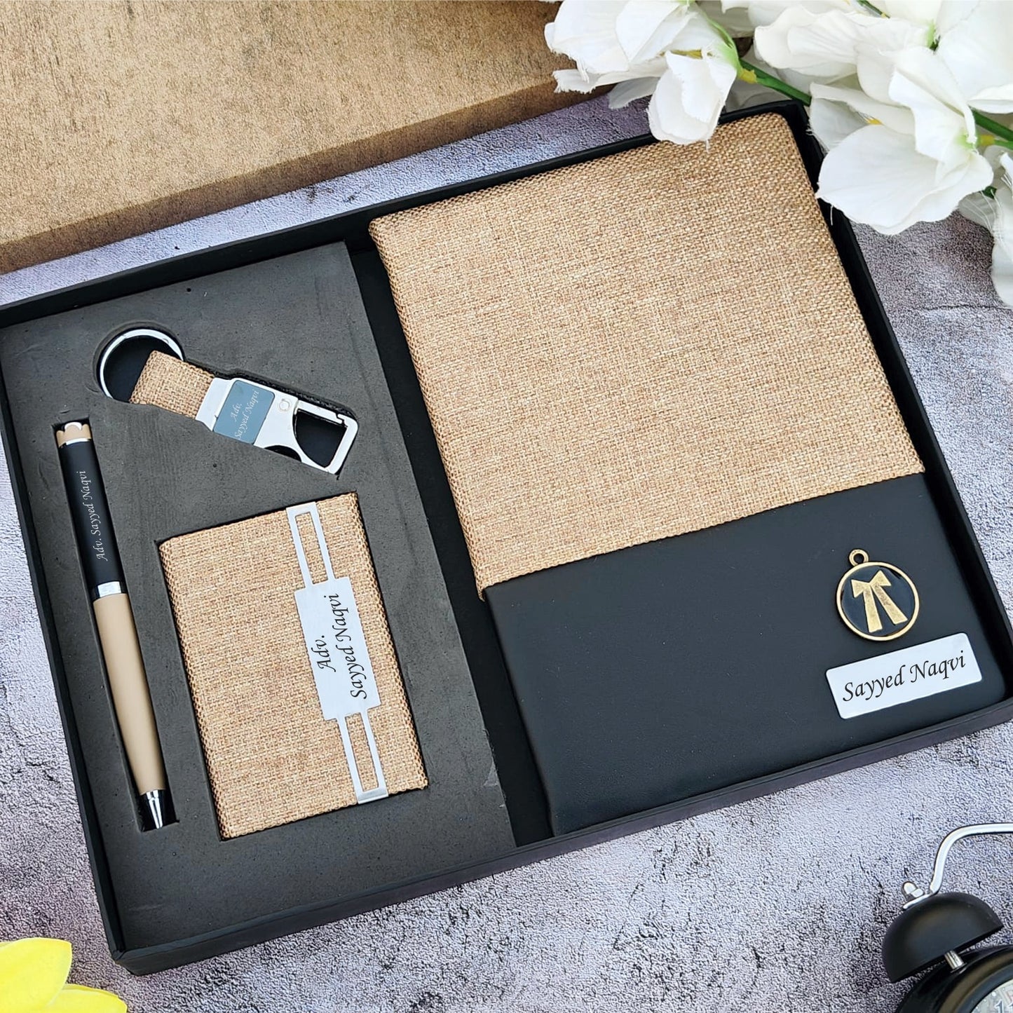 Flamingo Premium Professional Jute Diary Combo