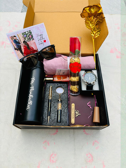 Flamingo Premium Gift Hamper for Men with Shirt, Perfume, Bottle and More