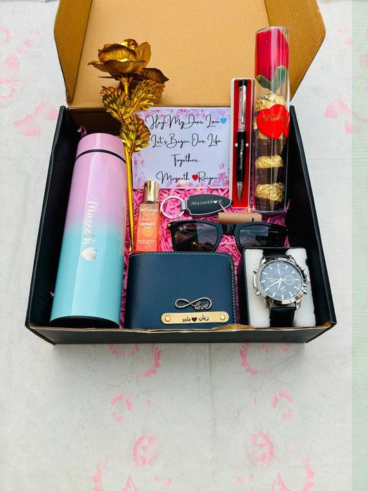 Flamingo Premium Gift Hamper for Men with Watch, Wallet, Perfume and More