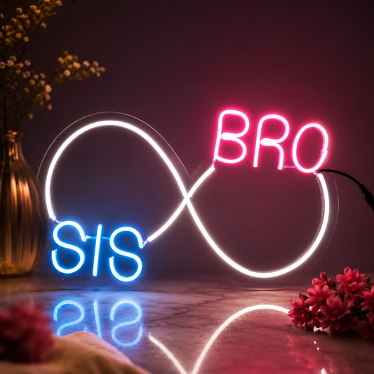 Flamingo Personalized Brother Sister Neon LED