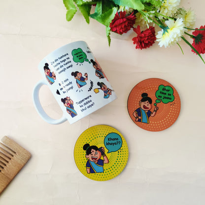 Flamingo Mother’s Day Hamper – Ceramic Mug with Quirky One-Liners & Tea Coasters