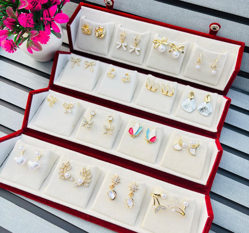 Flamingo 14 Pair Earring Set with Custom Name Box