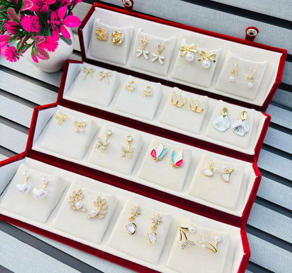 Flamingo 14 Pair Earring Set with Custom Name Box