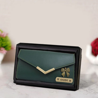 Flamingo Personalized 3-Fold Premium Leather Purse with Name & Charm